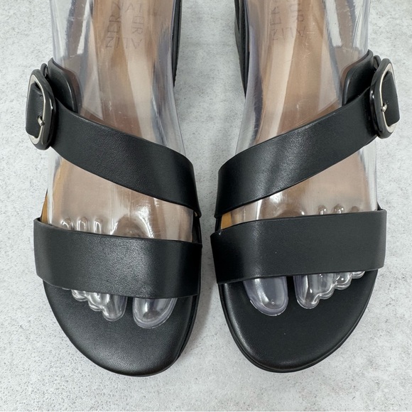 Naturalizer MEESHA Black Leather Buckle Strap Sandals Size 7 - Picture 3 of 10